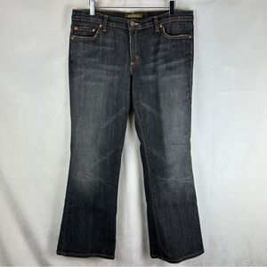 DAVID KAHN Nikki Mid Rise Bootcut Jeans Size 31 Black Grey Whiskering Cotton